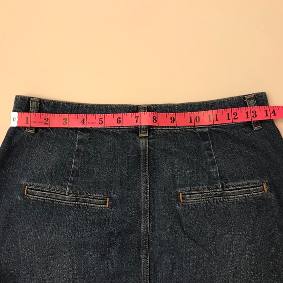 MASSIMO DUTTI MEDIUM WASH MIDLENGTH PENCIL JEAN SKIRT SIZE 6 - Picture 7 of 9